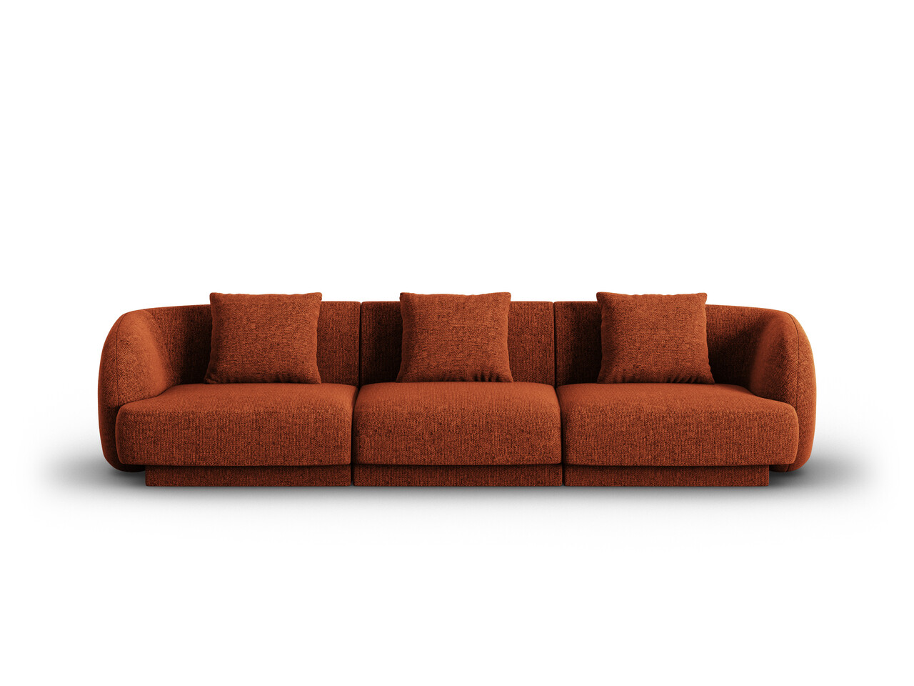 Canapea 3 locuri, Tulum, Cosmopolitan Design, 255x90x70 cm, tesatura chenille, teracota - imagine 6